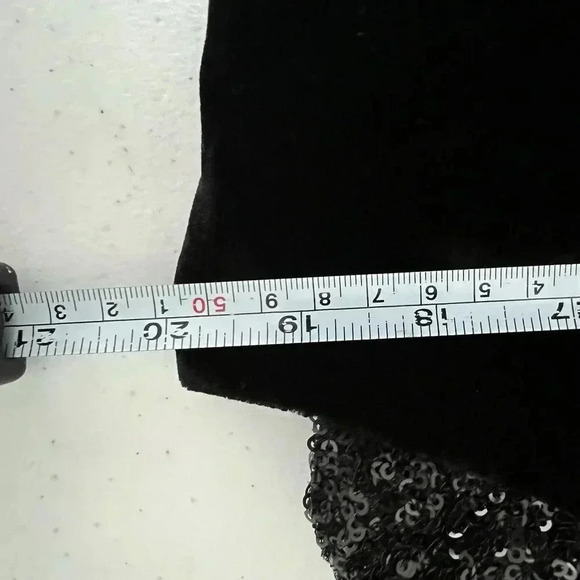 NWT Talbots Festive Black Velvet Sequin Sleeves V-Neck Midi Dress 14P Holidays - Picture 13 of 14